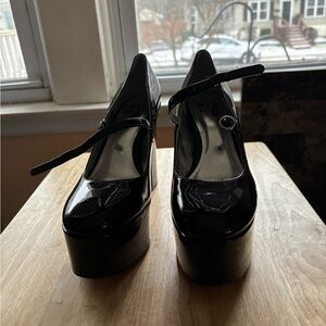 Mix No. 6 Black Patent Platform Mary Janes